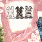 Easter Rabbits Bleached Print Short Sleeve T Shirt