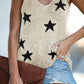 Star Print Racerback V Neck Tank Top