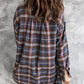 Pocket Buttons Long Sleeve Plaid Shirt