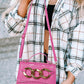 Rose Crozzling Textured Multi-functional Messenger Bag
