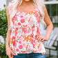 Multicolor Flutter Floral Print Flowy Tank Top
