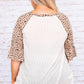 Leopard Splice Ruffle Half Sleeve Plus Size T Shirt