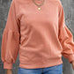 Raglan Patchwork Sleeve Pullover Sweatshirt