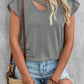 Strappy V Neck Overlap Short Sleeve Top