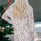 Crew Neck Long Sleeve Leopard Print Mini Dress