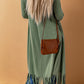 Green Fringe Knit Duster Cardigan