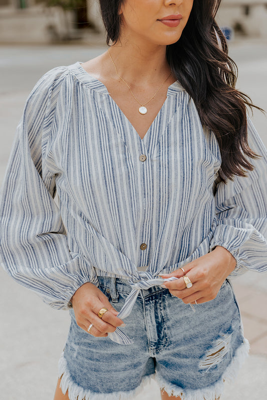 Striped Print Linen Shirt