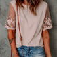 Floral Lace Sleeve Patchwork Top