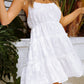 White Tiered Textured Babydoll Dress