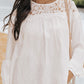 White Lace Detail Long Sleeve Top
