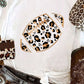 White Leopard Heart Shape Rugby Print Short Sleeve T Shirt