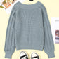 Plain Hollow-out Knit Long Sleeve Pullover Sweater
