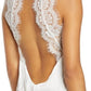 White Lace Crochet Open Back Sleeveless Bodysuit