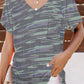 V Neck Front Pocket Leopard Tee