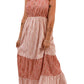 Tie Shoulder Striped Tiered Sleeveless Maxi Dress