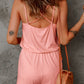 Spaghetti Straps V Neck Crisscross Back Romper