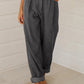 Gray Corduroy High Waist Straight Leg Pants