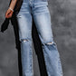 Washed Ripped Wide Leg High Waist Jeans