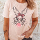 Bubblegum Bunny Graphic Print Easter Fashion Tee