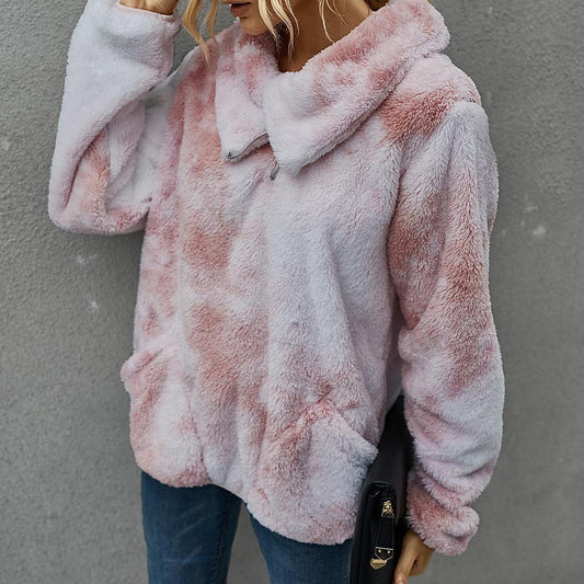 Winter warm tie-dye sweatshirt