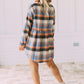 Multicolor Plaid Button Down Ruffled Shirt Jacket