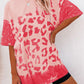 Pink Leopard Bleached Boyfriend T Shirt