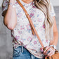 Apricot Floral Print Short Sleeve Top
