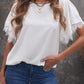 Satin Lace Flutter Sleeve Top