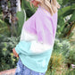Color Block Tie Dye Pullover Sweatshirt