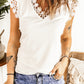 Lace Crochet Ribbed V Neck Tank Top