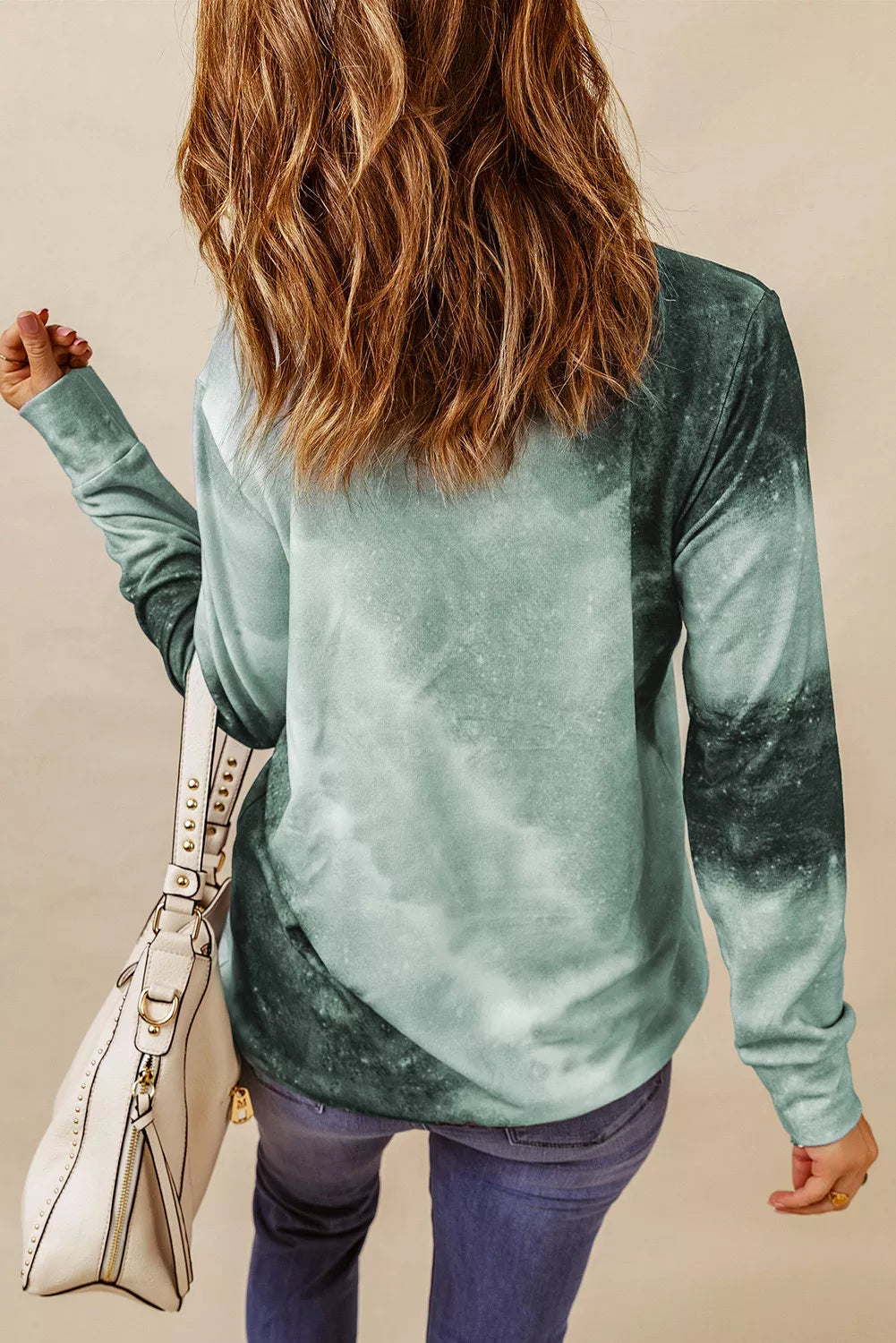 Ombre Gray Tie-dye Long Sleeve Top