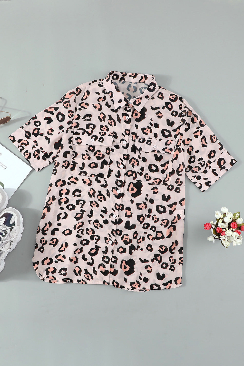 Leopard Print Short Sleeve Shirt
