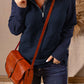 Stand Neck Waffle Zip up Sweatshirt
