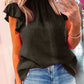 Flutter Sleeve Frilled Neck Textured Blouse