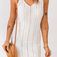 White Openwork Crochet Sleeveless Beach Dress
