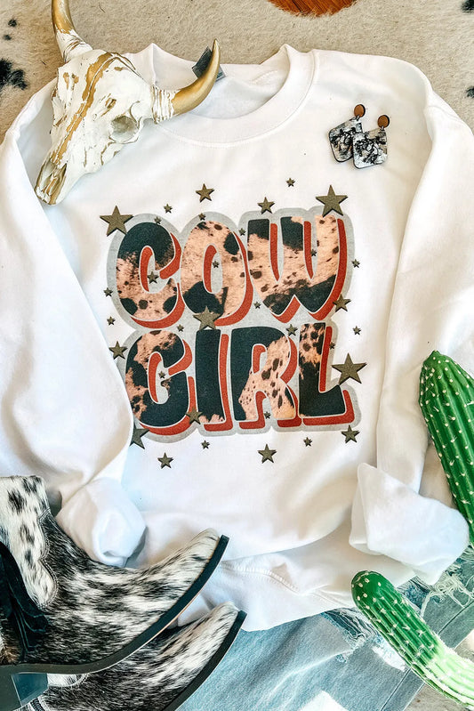 COW GIRL Western Fashion Print Sweatshirt
