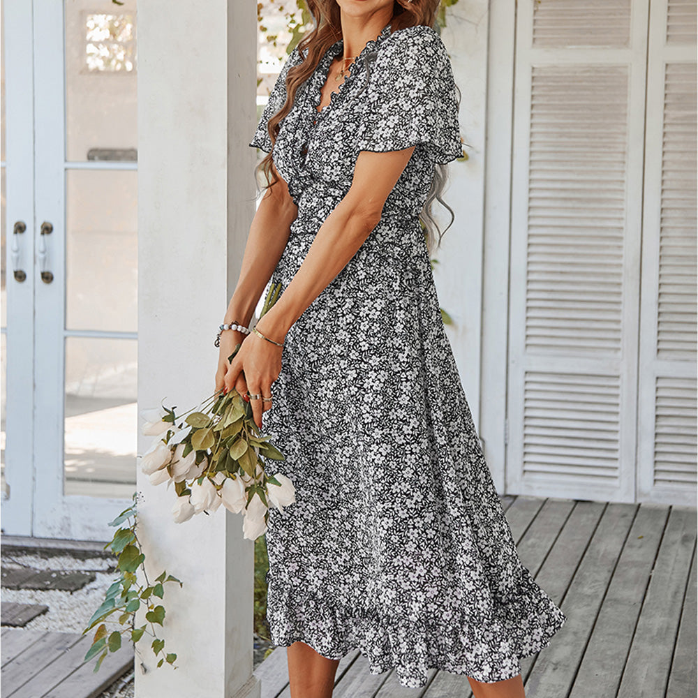 casual holiday floral dress