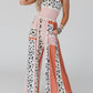 Leopard Color Block Mix Print Pocketed Jumpsuit