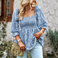 French square collar peplum top