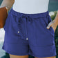 Drawstring Elastic Waist Pocketed Shorts