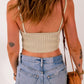 Ribbed Spaghetti Strap Cropped Knitted Tank Top