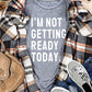 Gray Slogan Letter Print Crew Neck Graphic T Shirt