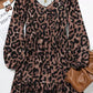 Leopard Ruffled Elastic Cuff Mini Dress