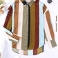 Multicolor Stripe Color Block Oversized Long Sleeve Shirt