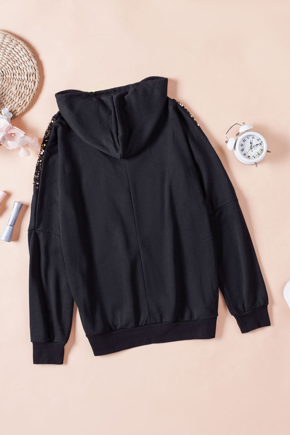 Chevron Sequin Pullover Hoodie