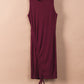 Burgundy Ruched Rib Knit Tank Mini Dress