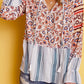 Loose Fit Floral Striped Blouse