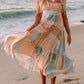 Boho Patchwork Print Square Neck Sundress