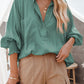 Billowy Sleeves Pocketed Shirt