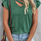 Strappy V Neck Overlap Short Sleeve Top